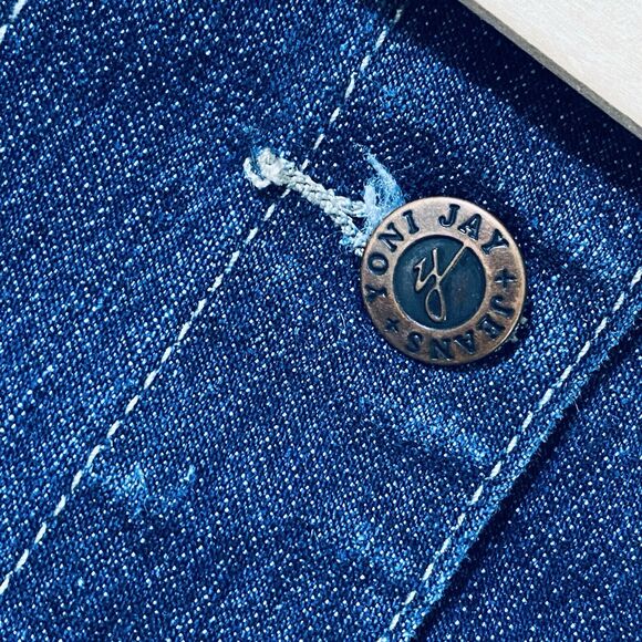 Vintage Y2k Jean Jacket Blazer Embroidered Denim Size XL 12 Fall Floral Trucker - Picture 9 of 11